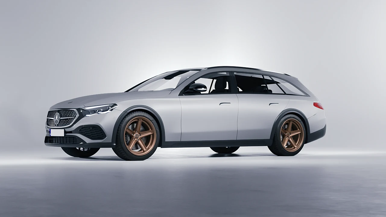 Mercedes-Benz E-Class Estate All Terrain 2024 on HRE Performance Wheels Tusk forged wheels, front three-quarter view