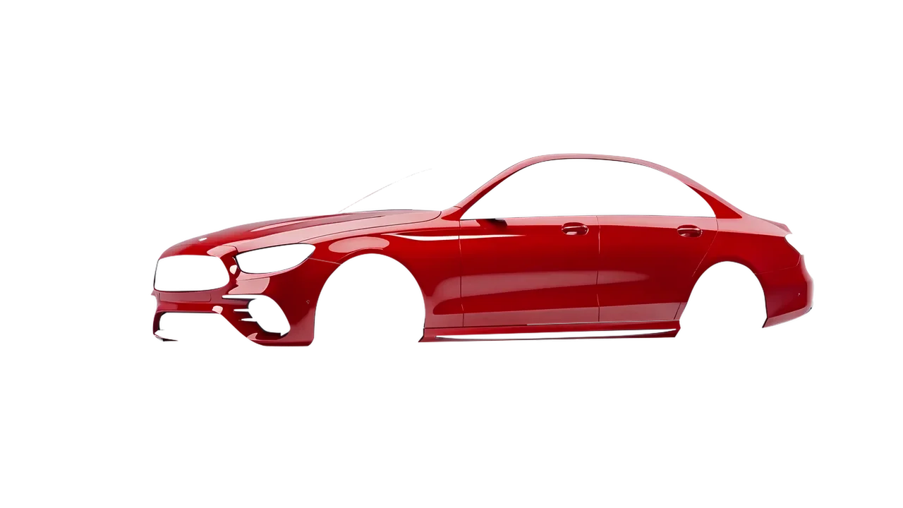Mercedes-Benz E53 AMG 2021 wrapped in Hot Rod Red (3M G13), front three-quarter view
