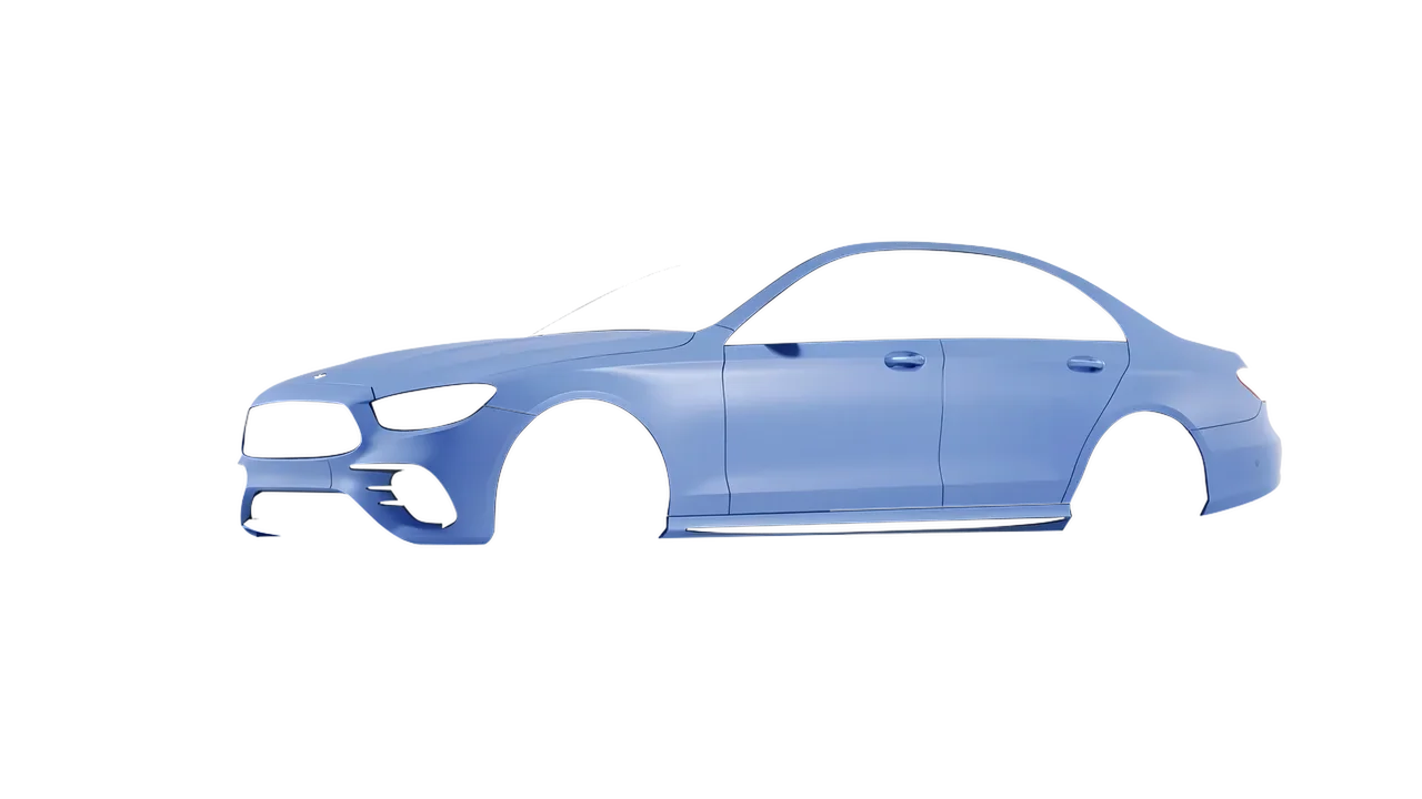 Mercedes-Benz E53 AMG 2021 wrapped in Dreamline Blue (Avery Dennison SW900-616-O), front three-quarter view