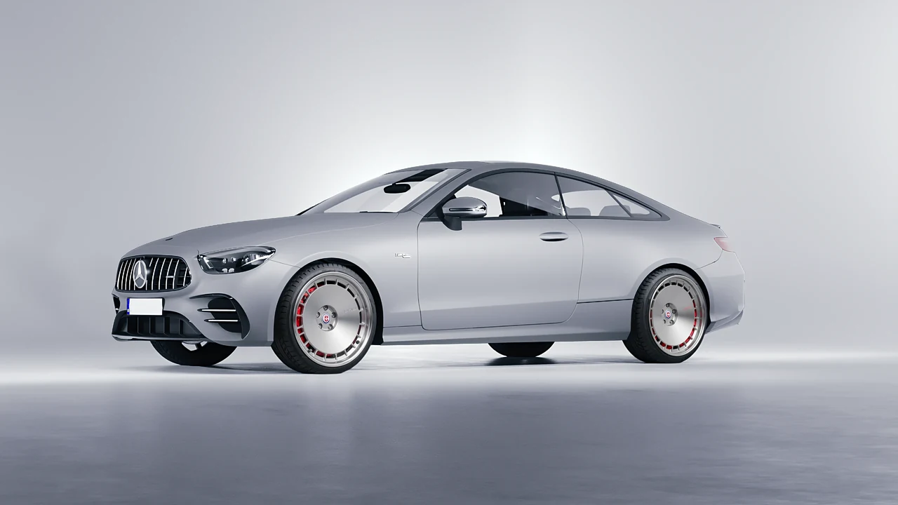 Mercedes-Benz E53 AMG Coupe 2021 on HRE Performance Wheels 935 forged wheels, front three-quarter view