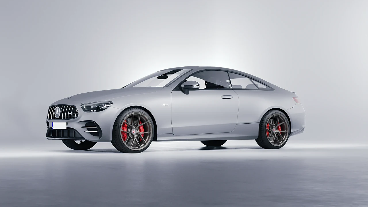 Mercedes-Benz E53 AMG Coupe 2021 on HRE Performance Wheels R101-Lightweight forged wheels, front three-quarter view