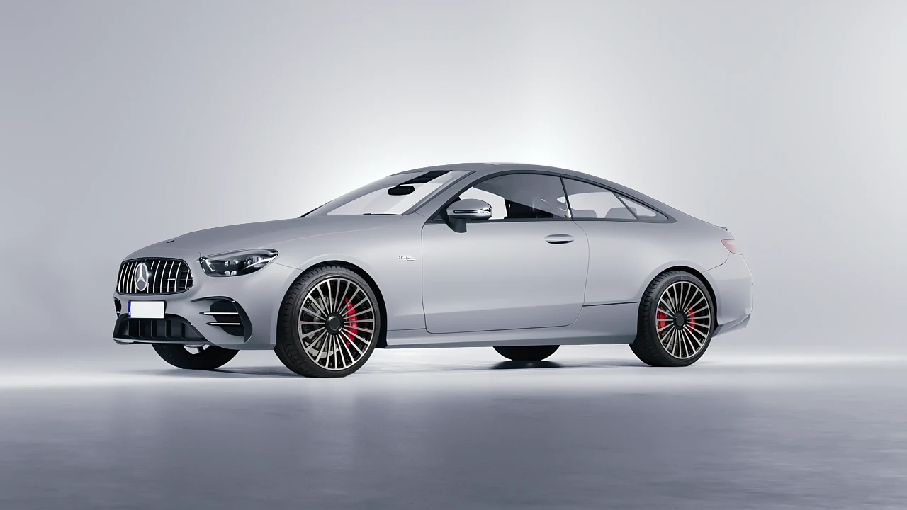Mercedes-Benz E53 AMG Coupe 2021 on RDB LA Twenty Three forged wheels, front three-quarter view