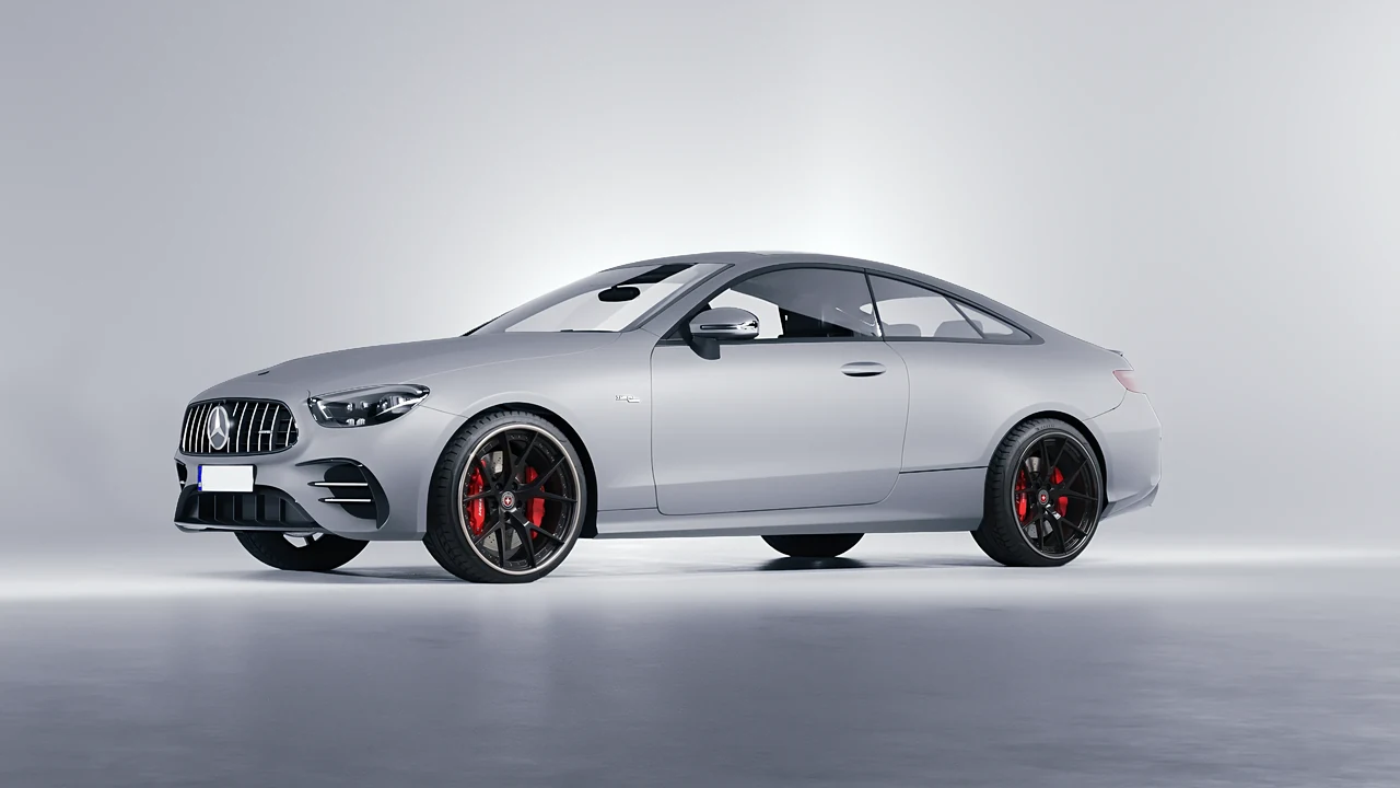 Mercedes-Benz E53 AMG Coupe 2021 on HRE Performance Wheels S101 forged wheels, front three-quarter view