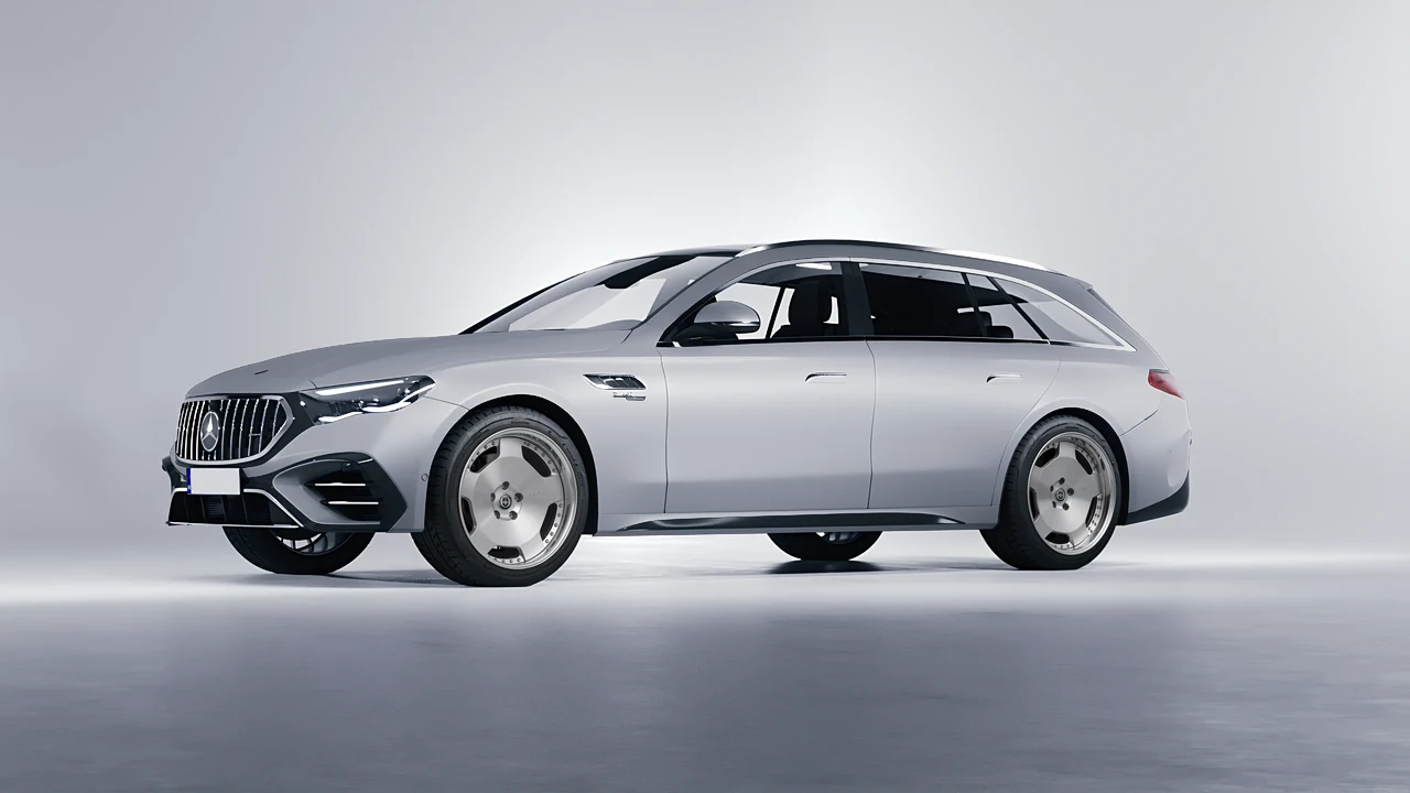 Mercedes-Benz E53 AMG Hybrid Estate 2024 on HRE Performance Wheels 544 forged wheels, front three-quarter view