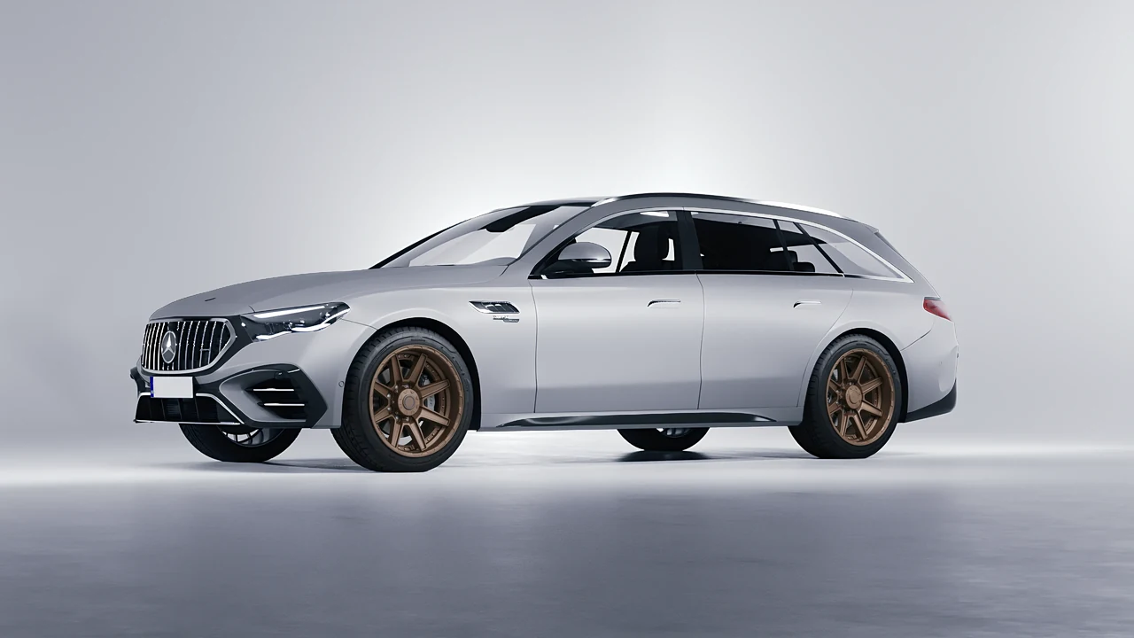 Mercedes-Benz E53 AMG Hybrid Estate 2024 on HRE Performance Wheels HD188 forged wheels, front three-quarter view