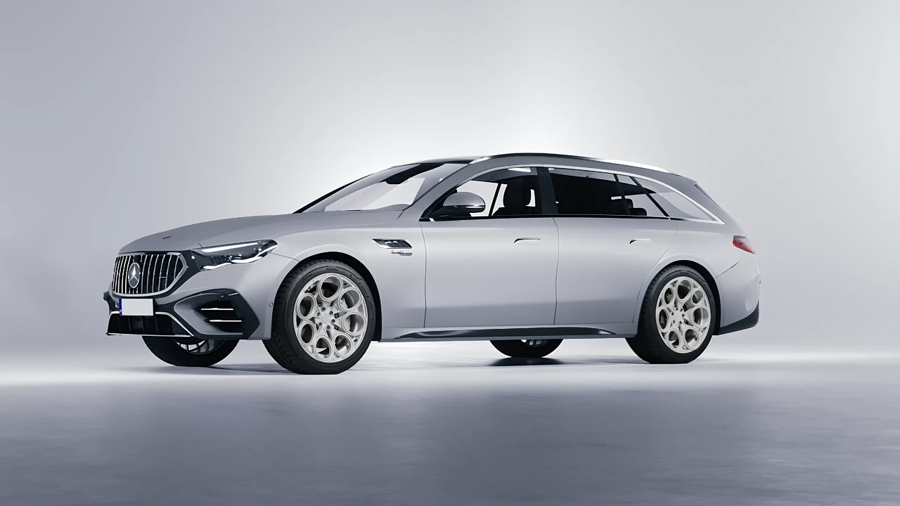 Mercedes-Benz E53 AMG Hybrid Estate 2024 on RDB LA Revolver forged wheels, front three-quarter view