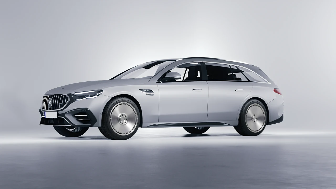 Mercedes-Benz E53 AMG Hybrid Estate 2024 on RDB LA Zero forged wheels, front three-quarter view