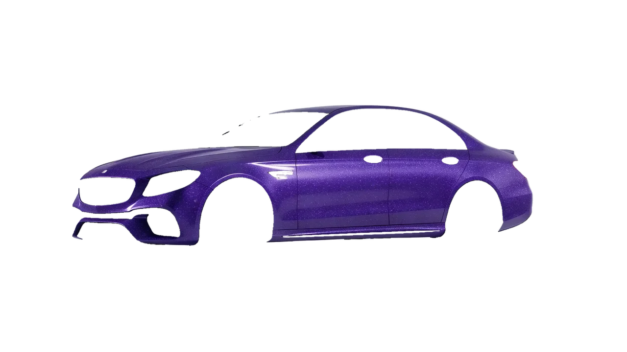 Mercedes-Benz E 63 AMG 2017 wrapped in Purple (Avery Dennison SW900-587-D), front three-quarter view