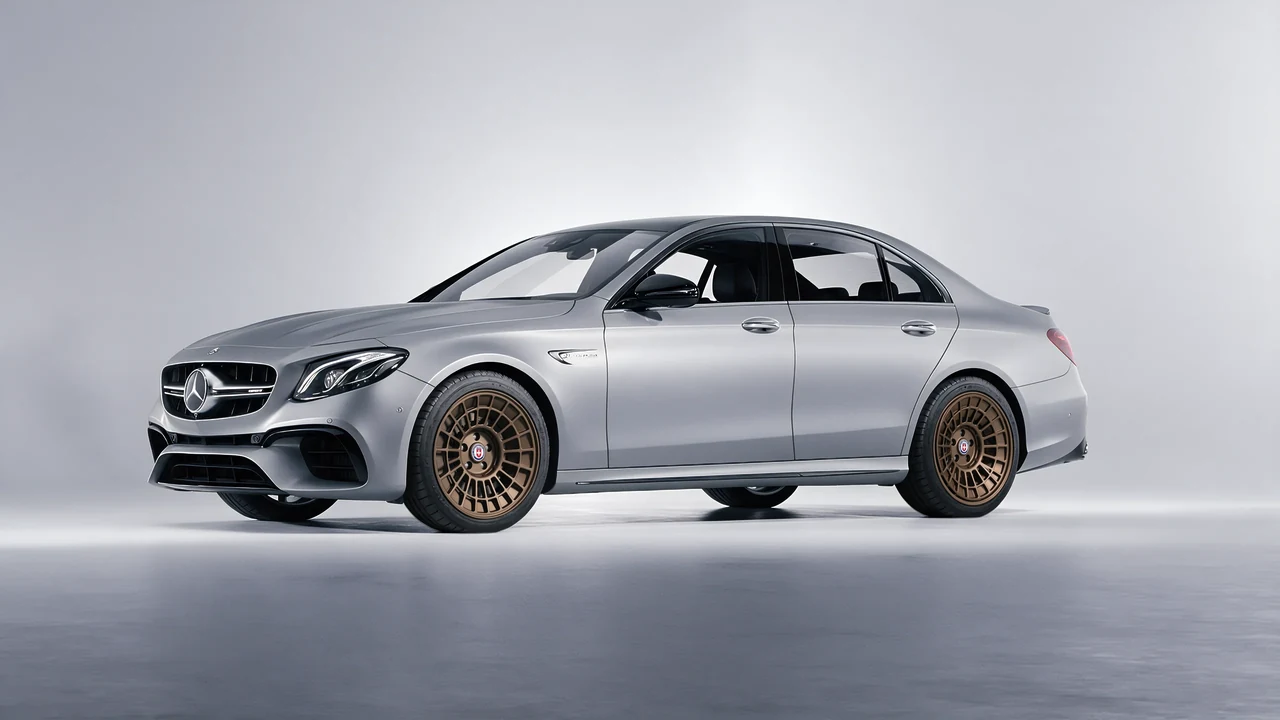 Mercedes-Benz E 63 AMG 2017 on HRE Performance Wheels 515-GTM forged wheels, front three-quarter view