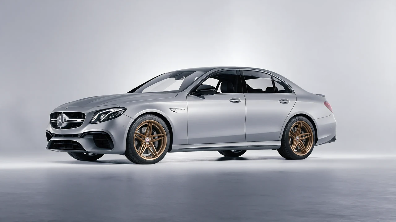 Mercedes-Benz E 63 AMG 2017 on HRE Performance Wheels S107SC forged wheels, front three-quarter view