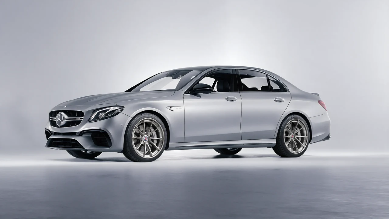 Mercedes-Benz E 63 AMG 2017 on HRE Performance Wheels S204 forged wheels, front three-quarter view