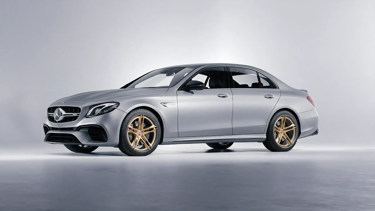Mercedes-Benz E 63 AMG 2017 on HRE Performance Wheels S207H forged wheels, front three-quarter view