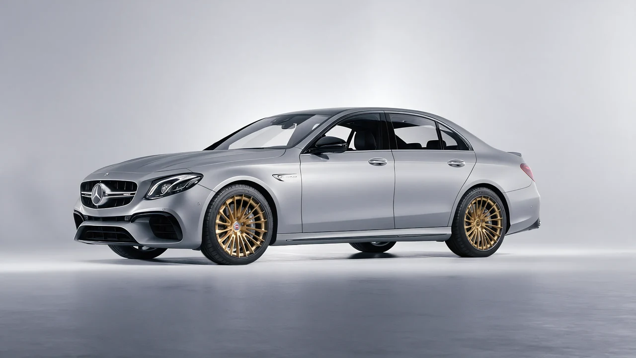 Mercedes-Benz E 63 AMG 2017 on HRE Performance Wheels S209H forged wheels, front three-quarter view