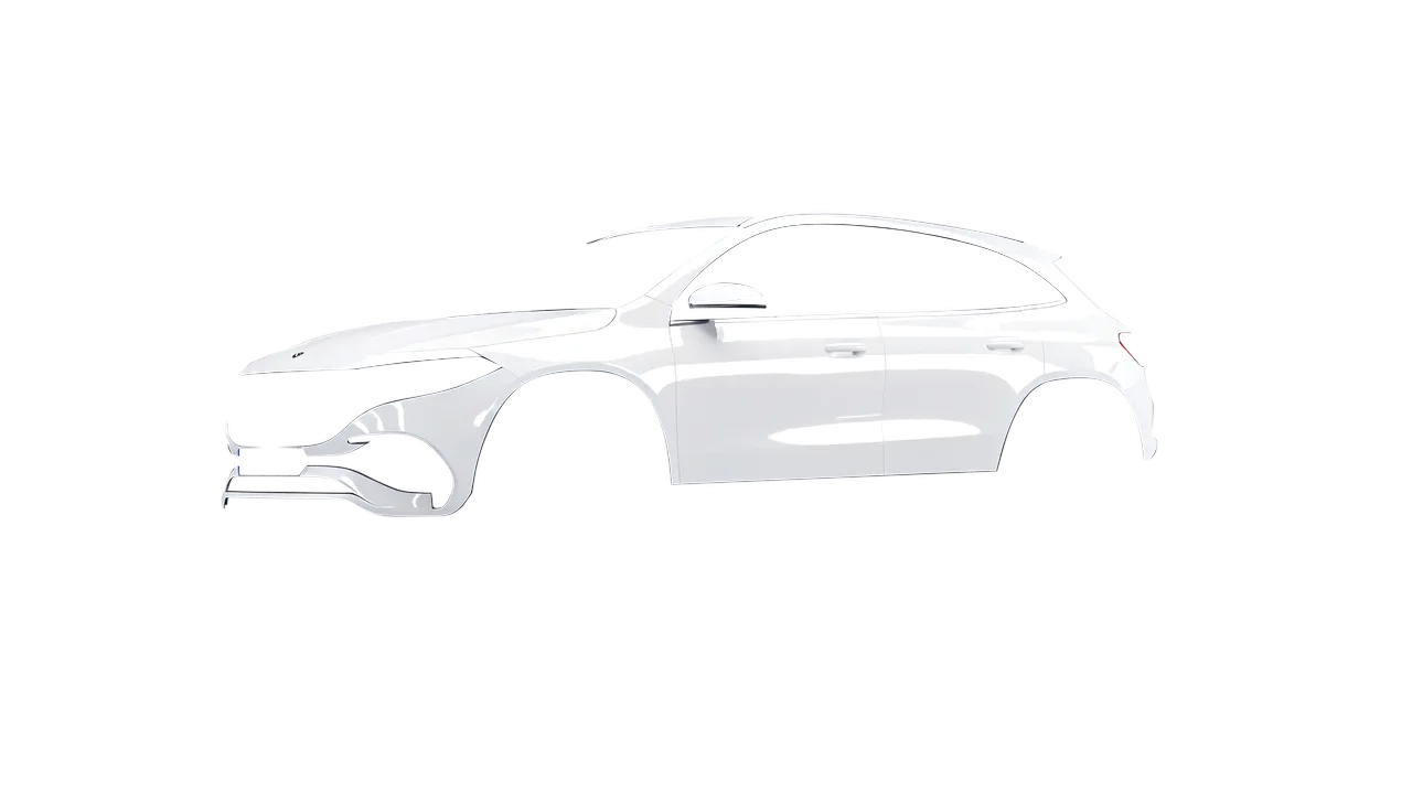 Mercedes-Benz EQA 2022 wrapped in Gloss White (3M G10), front three-quarter view