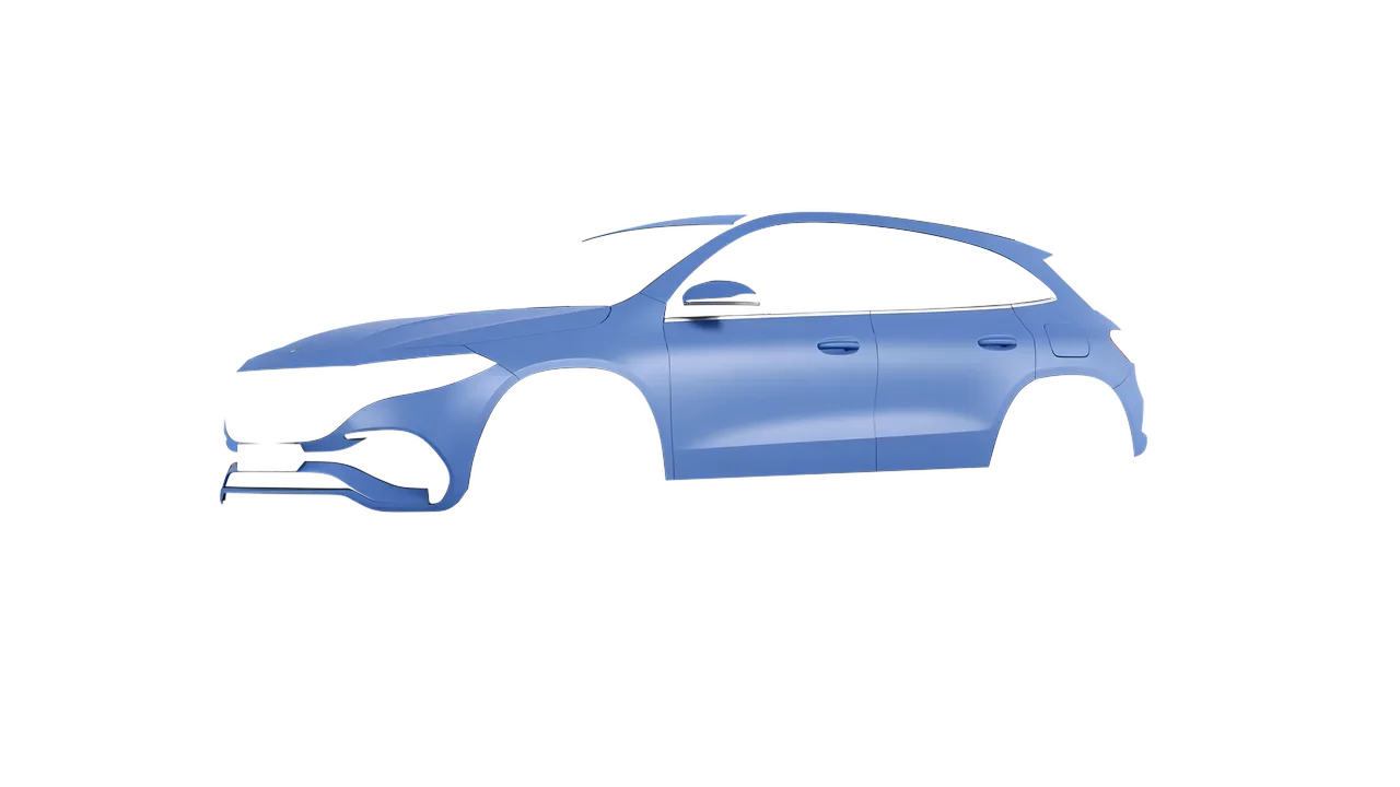 Mercedes-Benz EQA 2022 wrapped in Dreamline Blue (Avery Dennison SW900-616-O), front three-quarter view