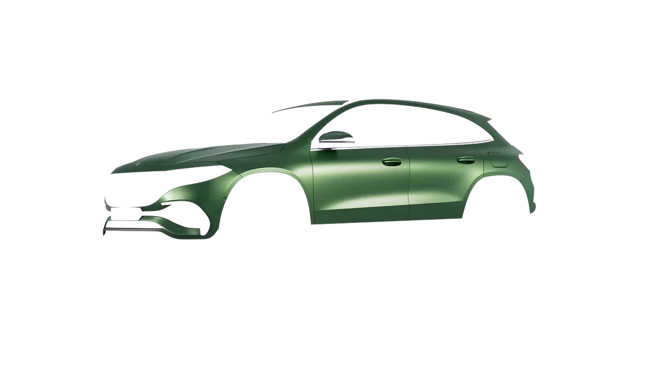 Mercedes-Benz EQA 2022 wrapped in Apple Green (Avery Dennison SW900-745-M), front three-quarter view