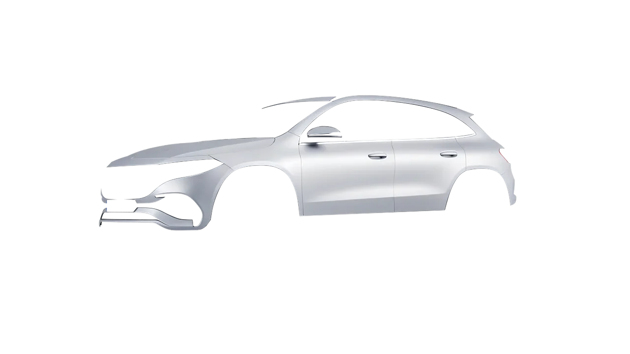 Mercedes-Benz EQA 2022 wrapped in Matte Silver (3M M21), front three-quarter view