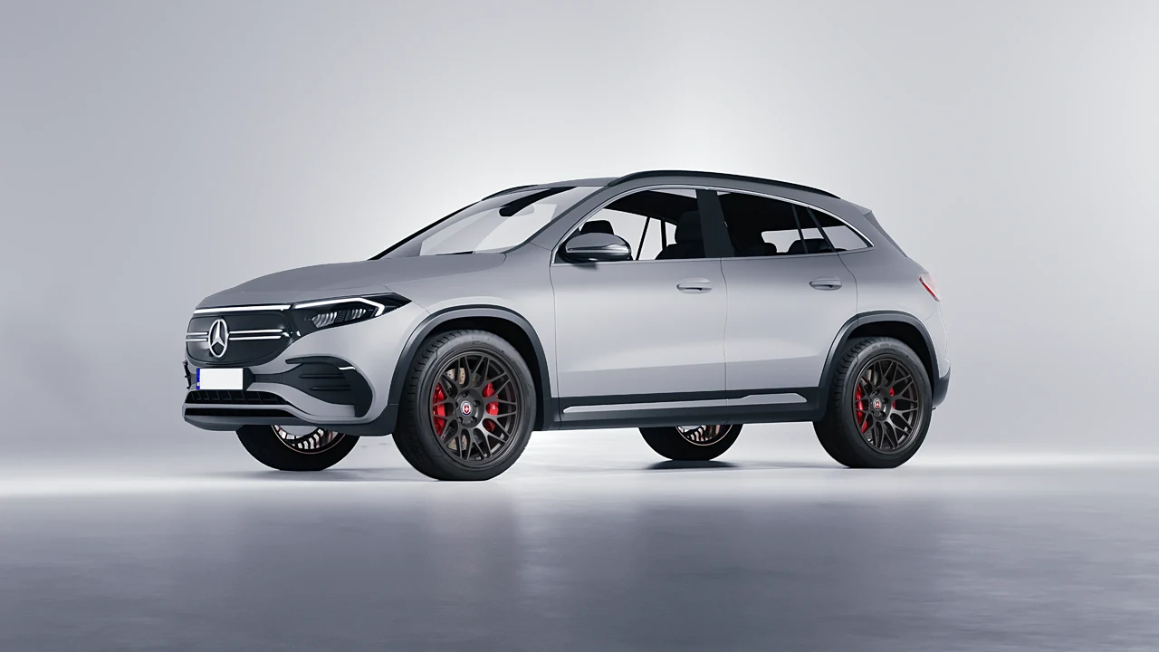 Mercedes-Benz EQA 2022 on HRE Performance Wheels 300-GT forged wheels, front three-quarter view