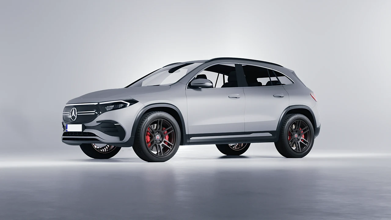 Mercedes-Benz EQA 2022 on HRE Performance Wheels 312-GT forged wheels, front three-quarter view