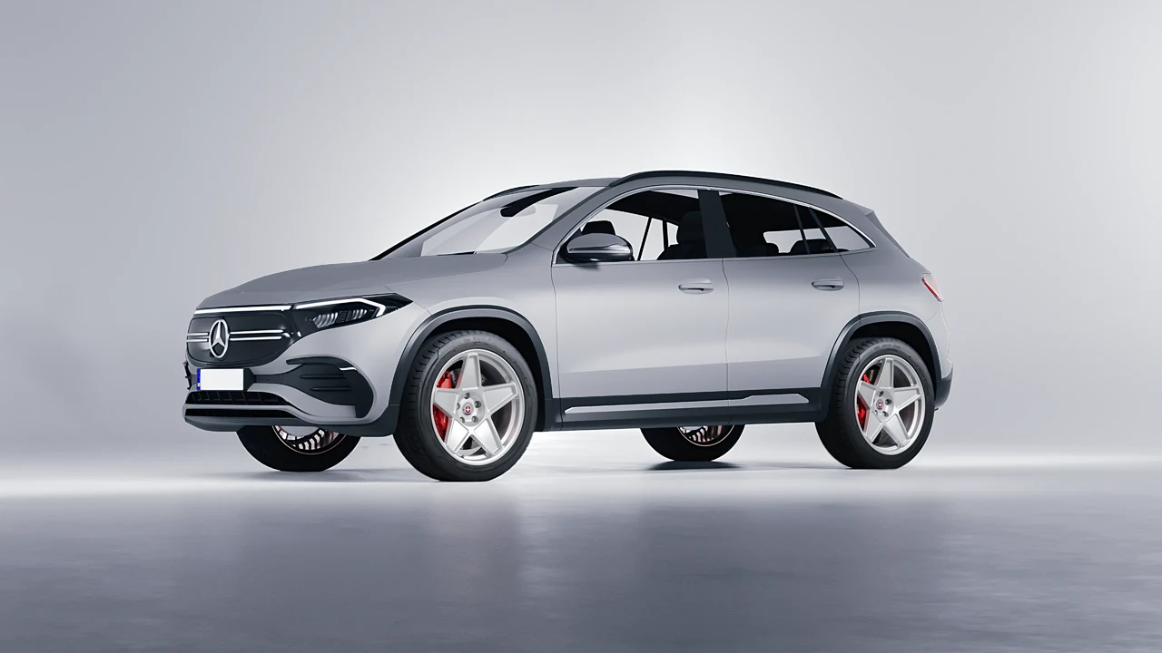 Mercedes-Benz EQA 2022 on HRE Performance Wheels 505M forged wheels, front three-quarter view