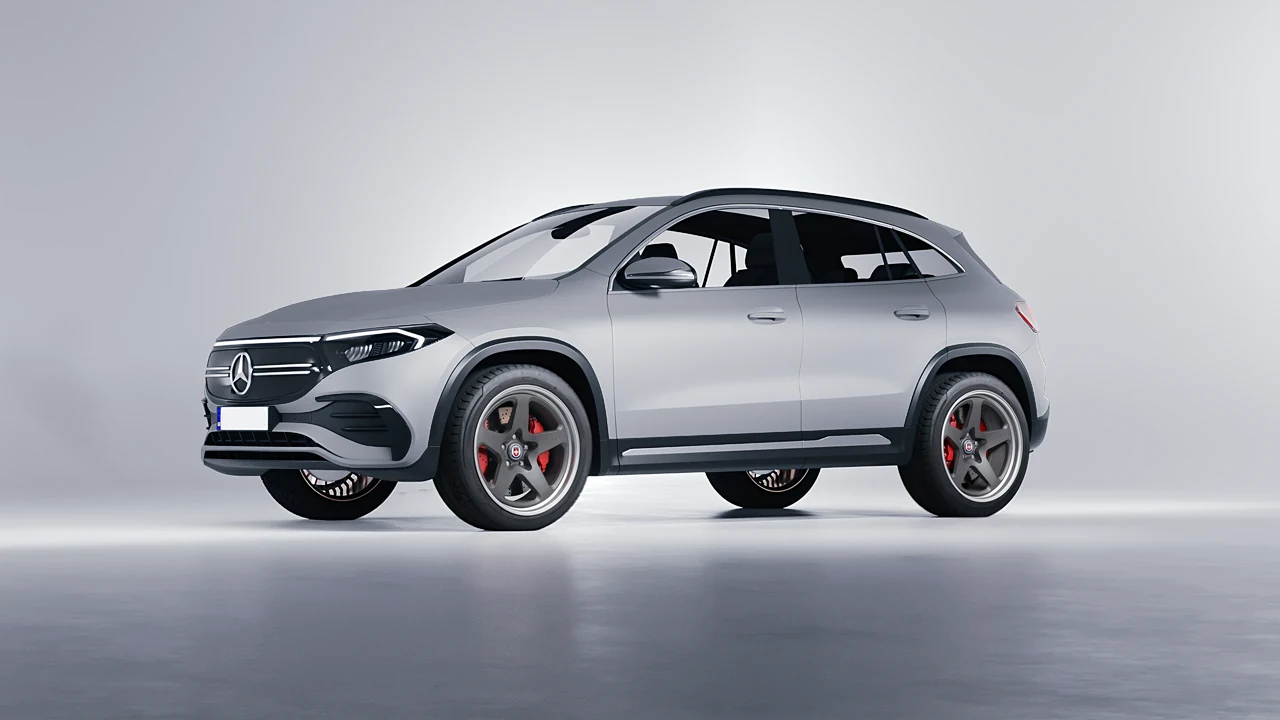 Mercedes-Benz EQA 2022 on HRE Performance Wheels 527 forged wheels, front three-quarter view