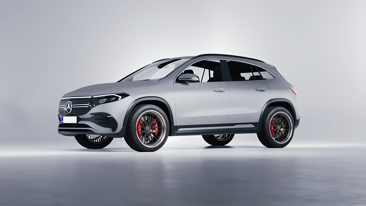 Mercedes-Benz EQA 2022 on HRE Performance Wheels 540 forged wheels, front three-quarter view