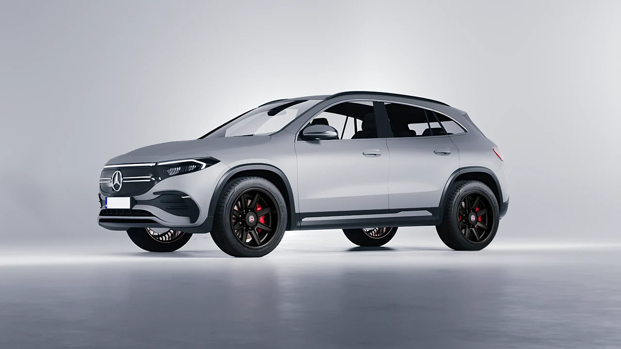 Mercedes-Benz EQA 2022 on HRE Performance Wheels HD188H forged wheels, front three-quarter view