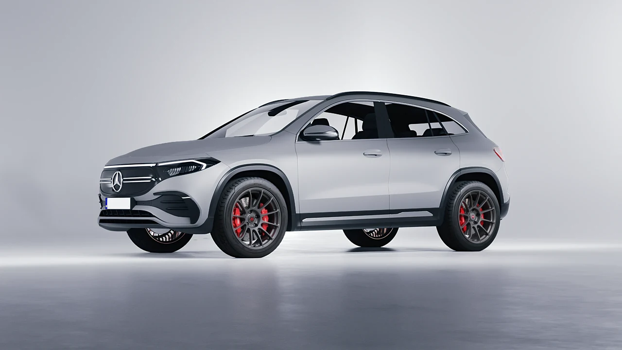 Mercedes-Benz EQA 2022 on HRE Performance Wheels RC103 forged wheels, front three-quarter view