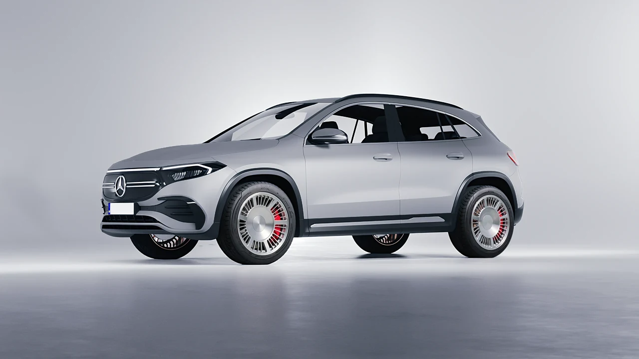 Mercedes-Benz EQA 2022 on RDB LA Masterpiece forged wheels, front three-quarter view