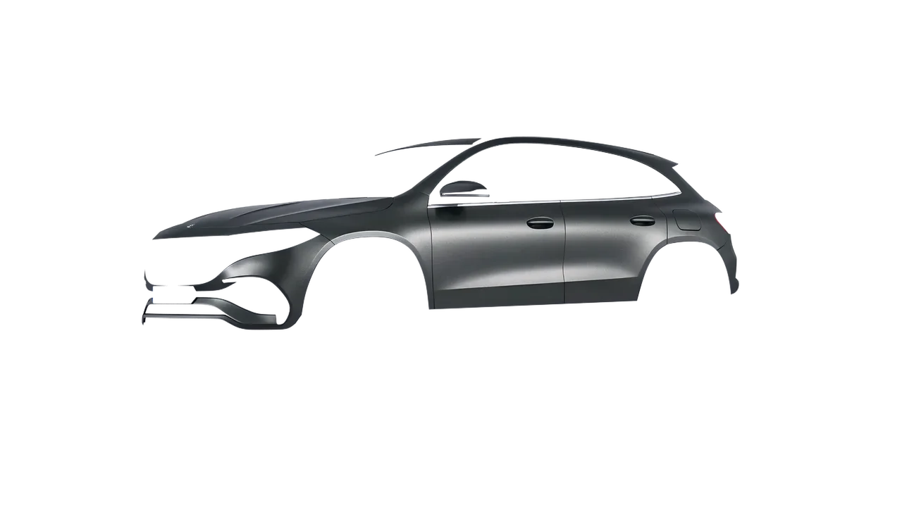 Mercedes-Benz EQA 2022 wrapped in Black Rock Grey (Avery Dennison SW900-823-M), front three-quarter view