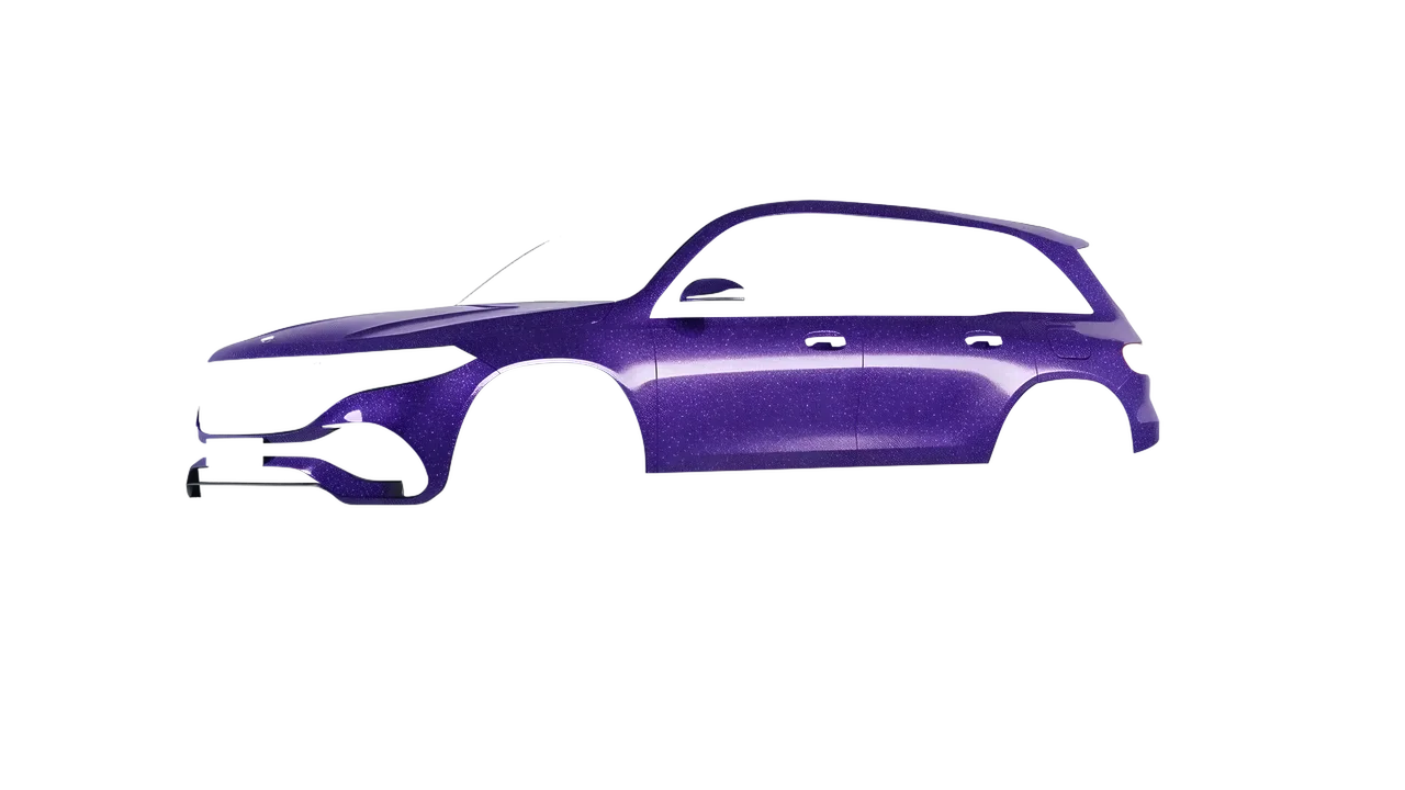 Mercedes-Benz EQB 2022 wrapped in Purple (Avery Dennison SW900-587-D), front three-quarter view