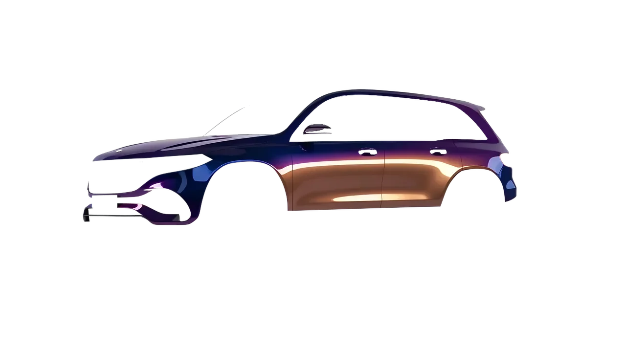 Mercedes-Benz EQB 2022 wrapped in Gloss Flip Deep Space (3M GP278), front three-quarter view