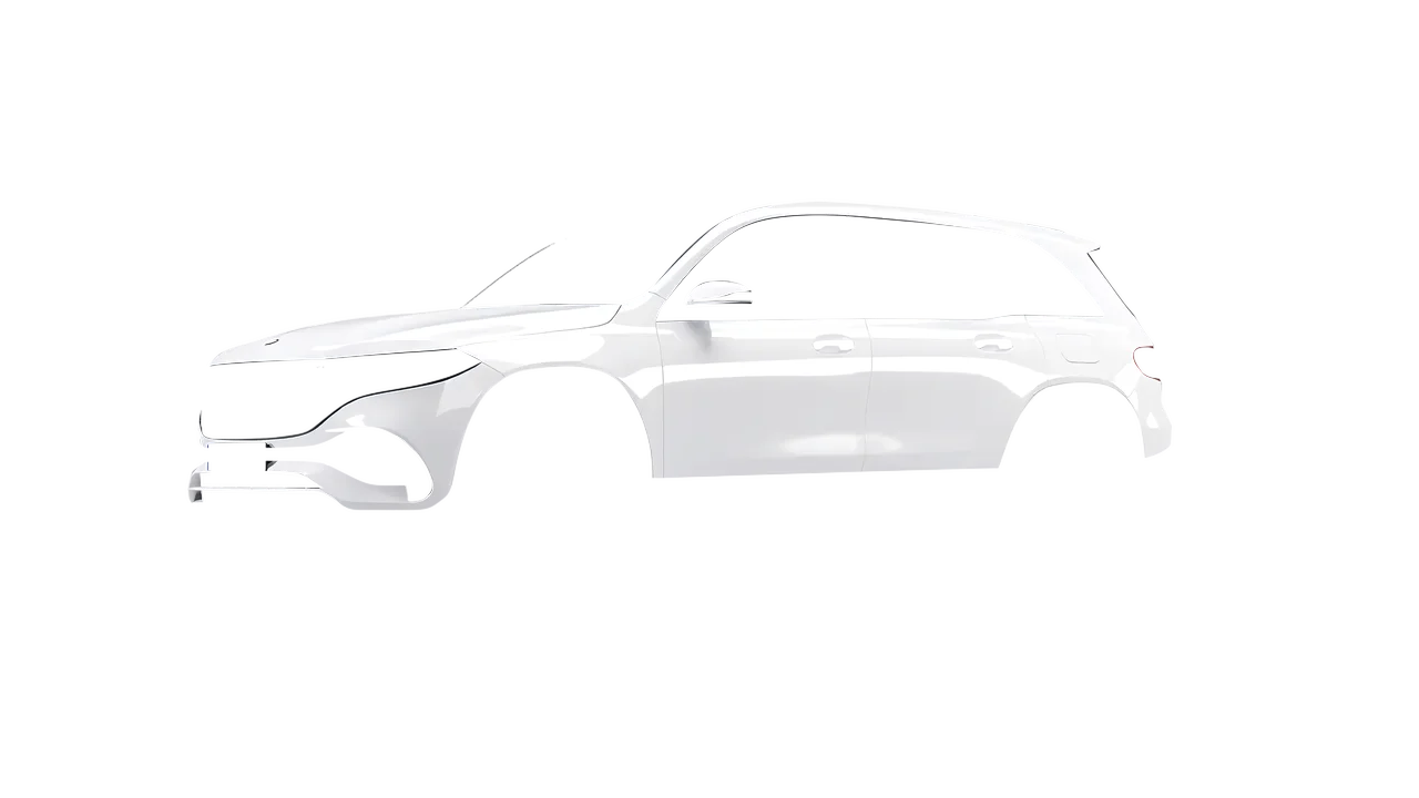 Mercedes-Benz EQB 2022 wrapped in Gloss White (3M G10), front three-quarter view