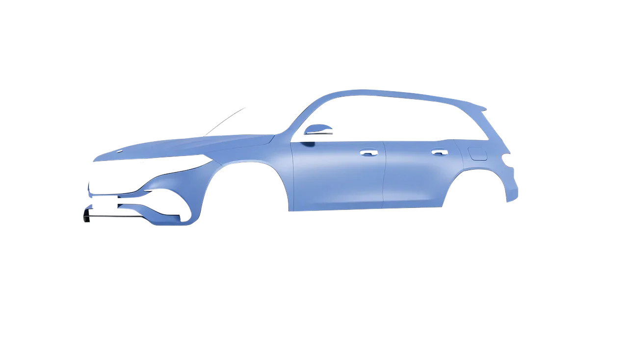 Mercedes-Benz EQB 2022 wrapped in Dreamline Blue (Avery Dennison SW900-616-O), front three-quarter view