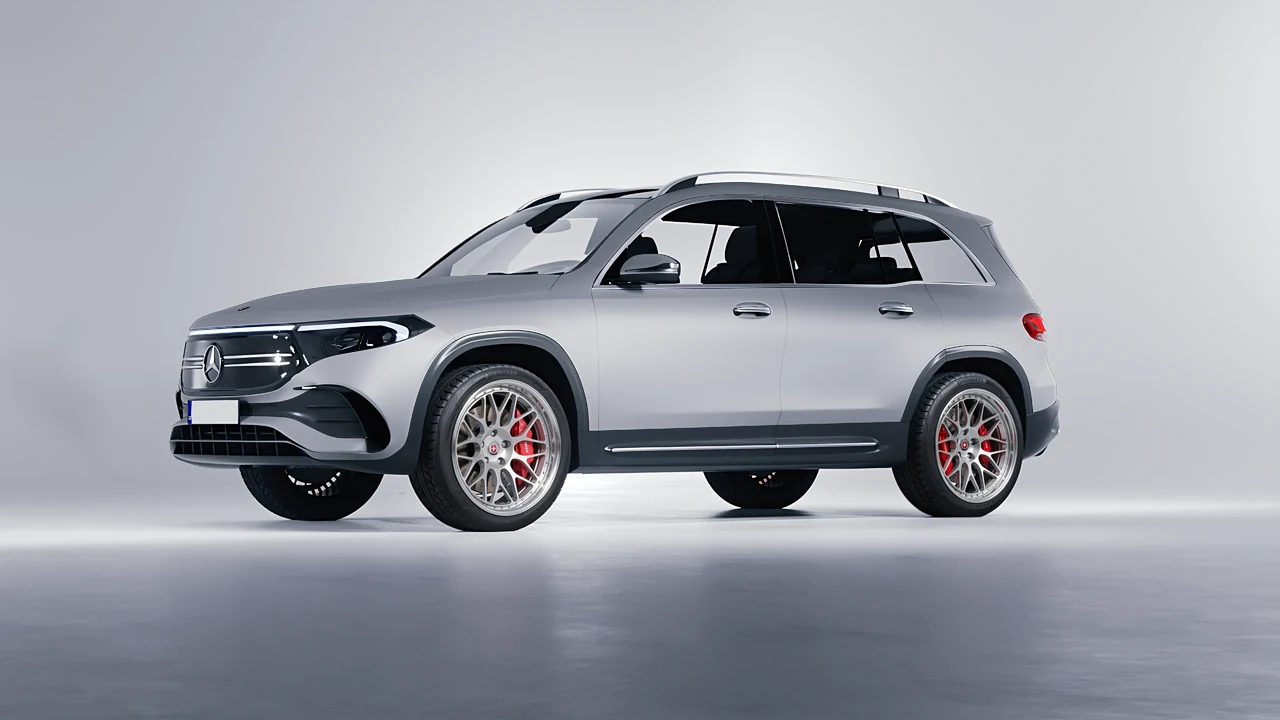 Mercedes-Benz EQB 2022 on HRE Performance Wheels 300 forged wheels, front three-quarter view