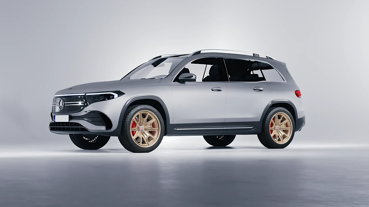 Mercedes-Benz EQB 2022 on HRE Performance Wheels 427M forged wheels, front three-quarter view