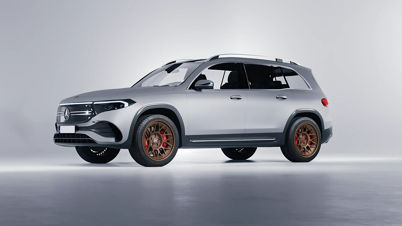Mercedes-Benz EQB 2022 on HRE Performance Wheels 500-GTM forged wheels, front three-quarter view