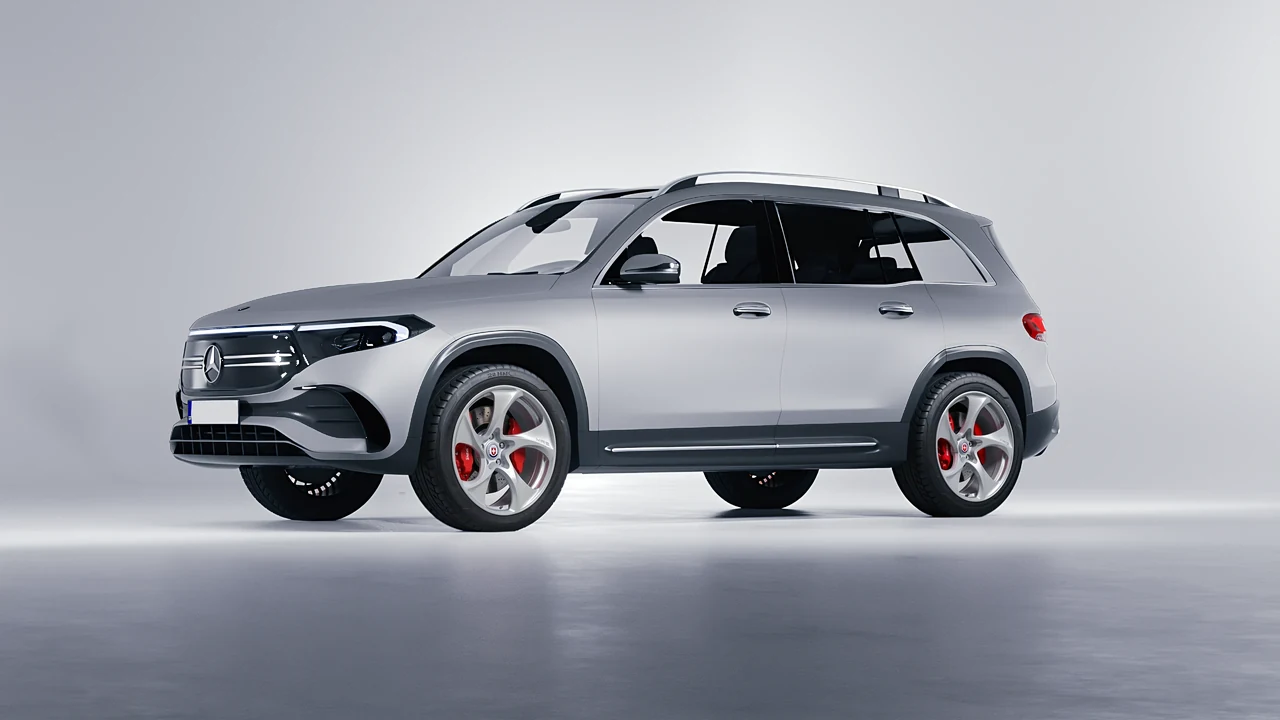 Mercedes-Benz EQB 2022 on HRE Performance Wheels 522M forged wheels, front three-quarter view