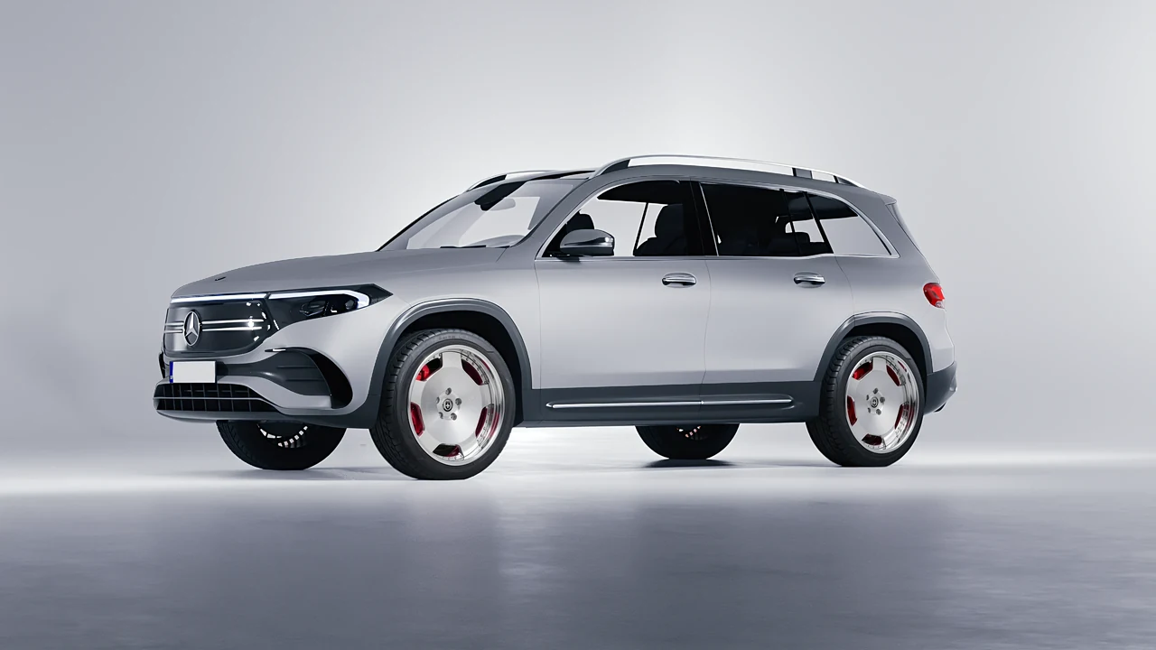 Mercedes-Benz EQB 2022 on HRE Performance Wheels 544C forged wheels, front three-quarter view