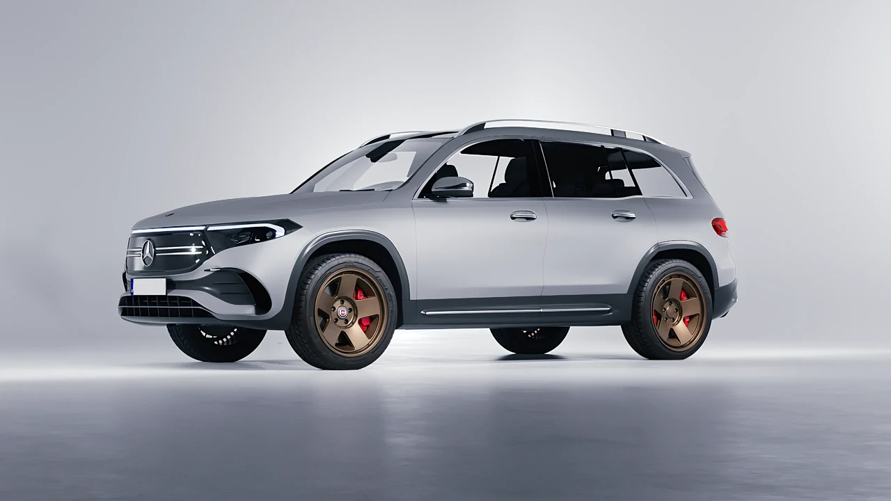 Mercedes-Benz EQB 2022 on HRE Performance Wheels 555-GTM forged wheels, front three-quarter view