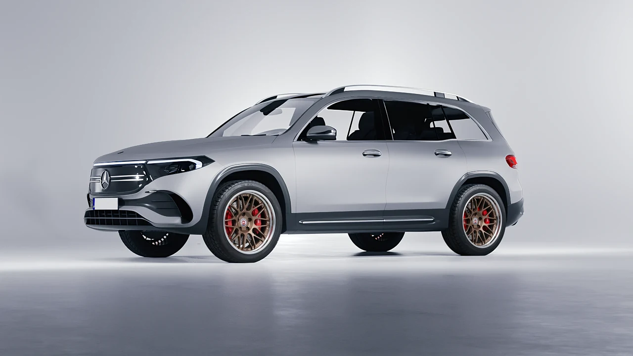 Mercedes-Benz EQB 2022 on HRE Performance Wheels C100 forged wheels, front three-quarter view