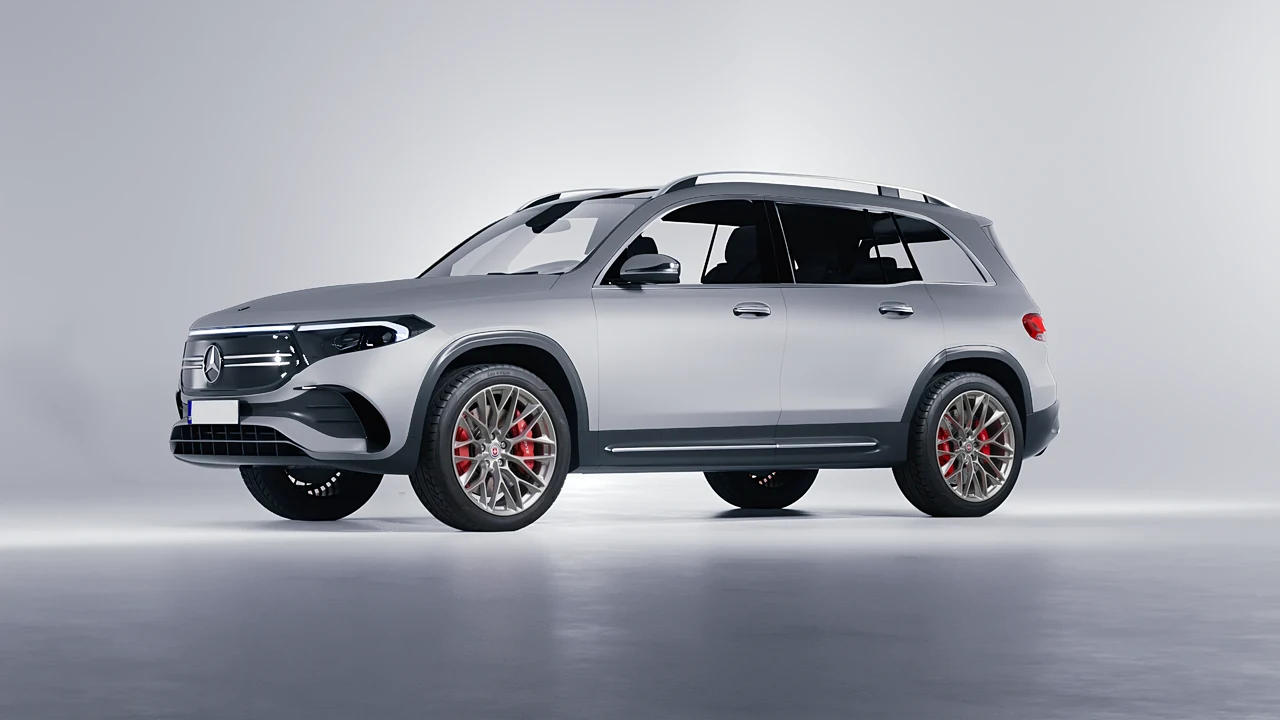 Mercedes-Benz EQB 2022 on HRE Performance Wheels P200 forged wheels, front three-quarter view