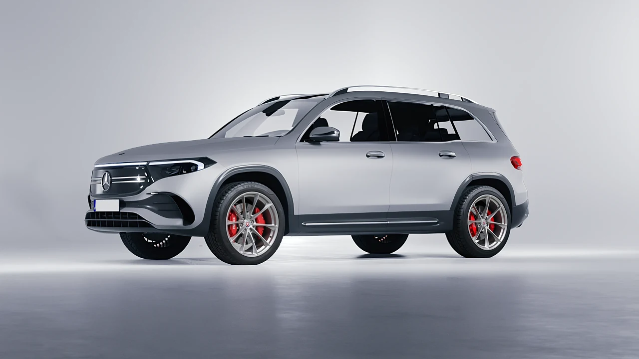 Mercedes-Benz EQB 2022 on HRE Performance Wheels P204 forged wheels, front three-quarter view