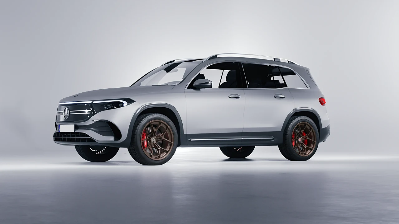 Mercedes-Benz EQB 2022 on HRE Performance Wheels P301 forged wheels, front three-quarter view