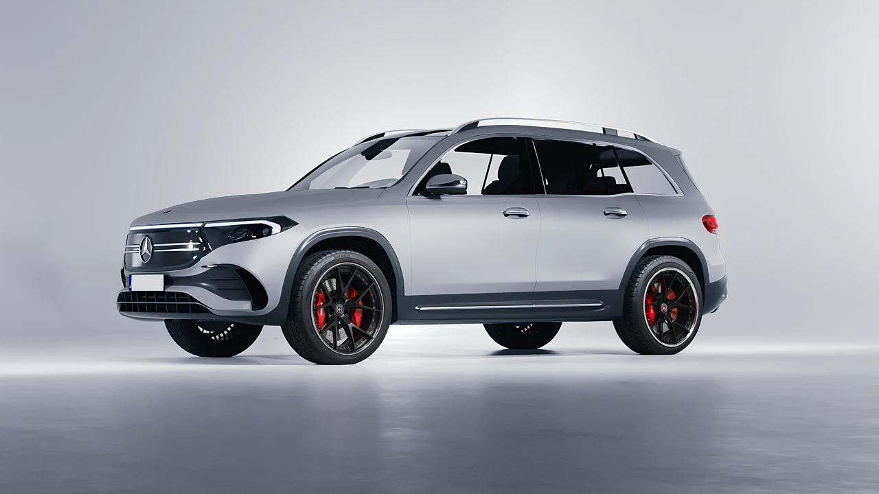 Mercedes-Benz EQB 2022 on HRE Performance Wheels S101 forged wheels, front three-quarter view