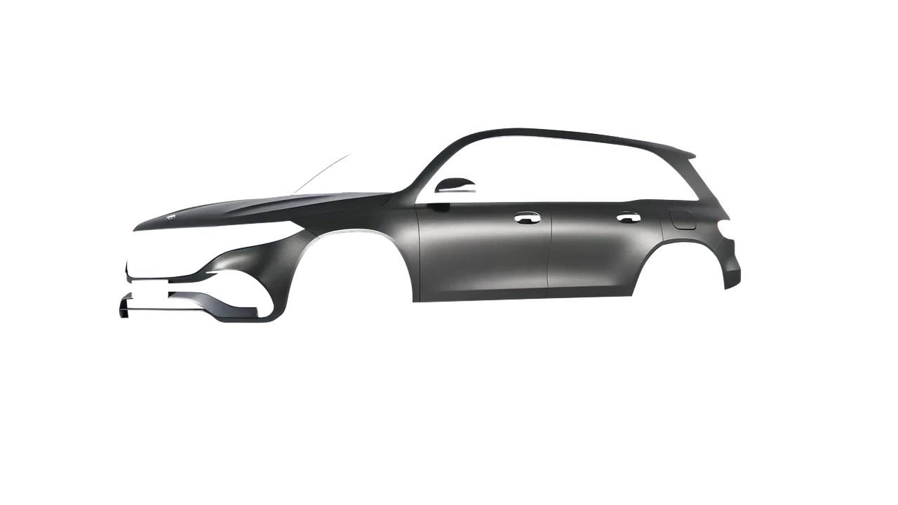 Mercedes-Benz EQB 2022 wrapped in Black Rock Grey (Avery Dennison SW900-823-M), front three-quarter view