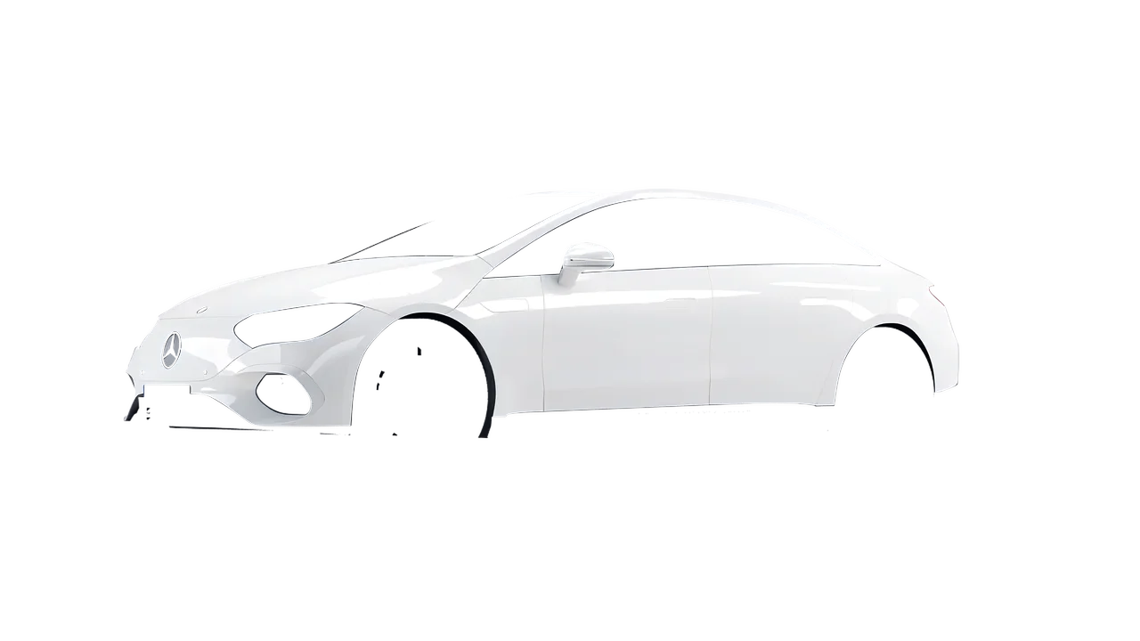 Mercedes-Benz EQE 2022 wrapped in Gloss White (3M G10), front three-quarter view