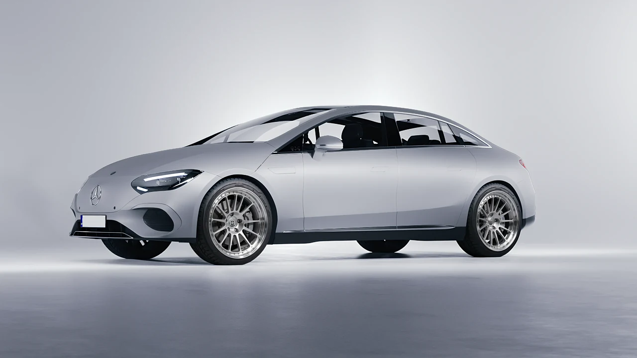 Mercedes-Benz EQE 2022 on HRE Performance Wheels 303 forged wheels, front three-quarter view