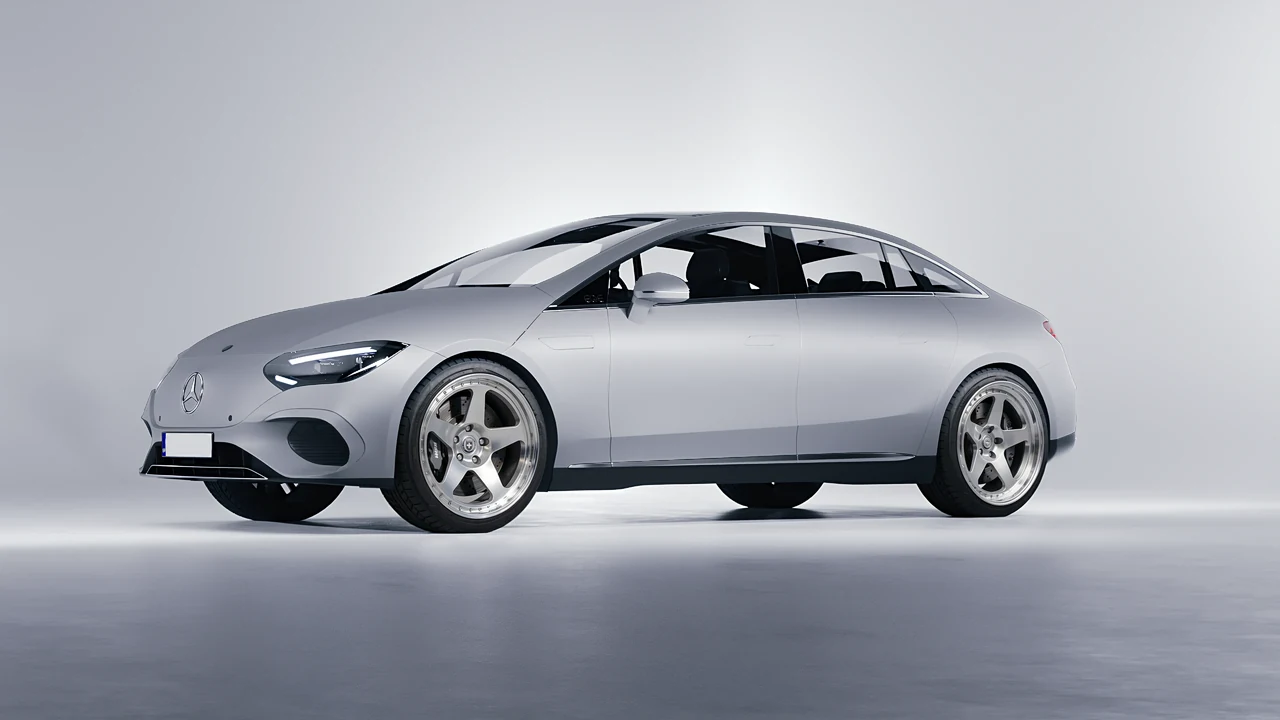 Mercedes-Benz EQE 2022 on HRE Performance Wheels 305 forged wheels, front three-quarter view