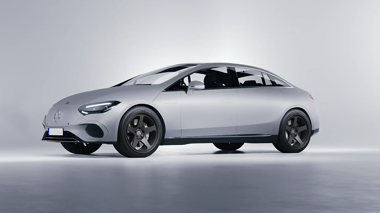 Mercedes-Benz EQE 2022 on HRE Performance Wheels 305-GT forged wheels, front three-quarter view